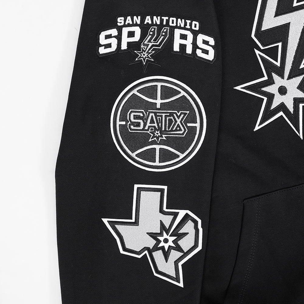 NBA SAN ANTONIO SPURS RETRO CLASSIC MEN'S PULLOVER HOODIE (BLACK/GRAY) - Image 7