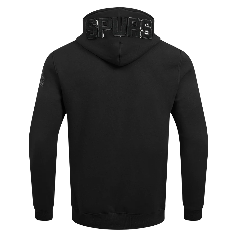NBA SAN ANTONIO SPURS CLASSIC MEN'S CHENILLE 3BK DK PO HOODIE (TRIPLE BLACK) - Image 3