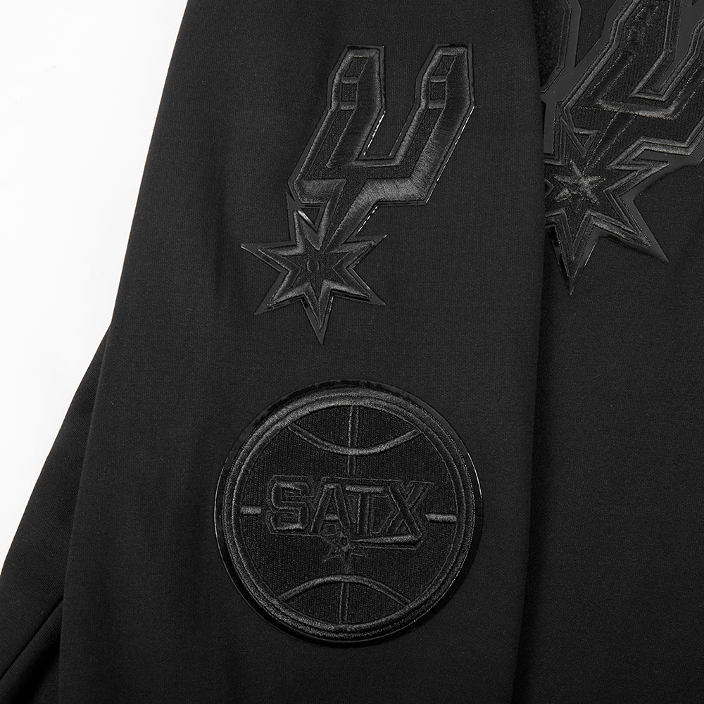 NBA SAN ANTONIO SPURS CLASSIC MEN'S CHENILLE 3BK DK PO HOODIE (TRIPLE BLACK) - Image 8