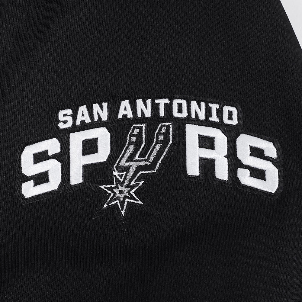 NBA SAN ANTONIO SPURS CLASSIC MEN'S CHENILLE DK PO HOODIE (BLACK) - Image 6