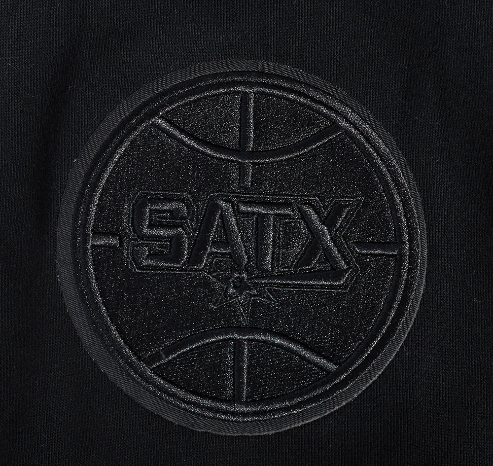 NBA SAN ANTONIO SPURS NEUTRAL MEN'S DROP SHOULDER PULLOVER HOODIE (BLACK) - Image 6