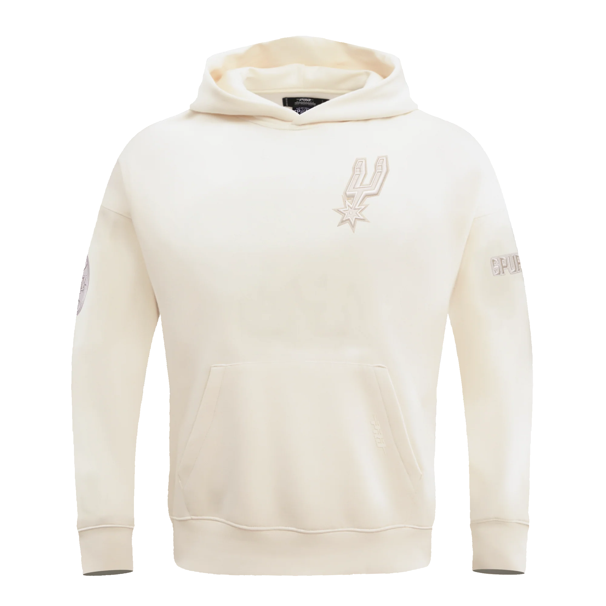 NBA SAN ANTONIO SPURS NEUTRAL MEN'S DROP SHOULDER PULLOVER HOODIE (EGGSHELL)