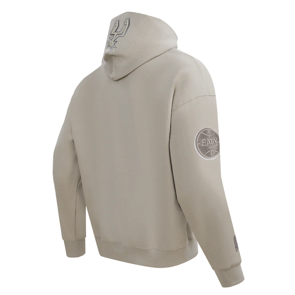 NBA SAN ANTONIO SPURS NEUTRAL MEN'S DROP SHOULDER PULLOVER HOODIE (TAUPE) - Image 4
