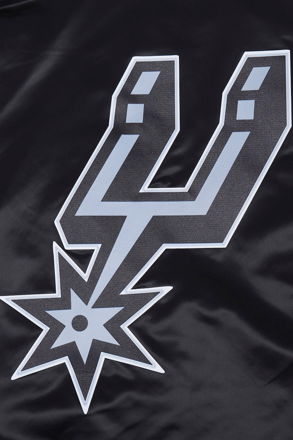 NBA SAN ANTONIO SPURS SCRIPT TAIL MEN'S SATIN JACKET (BLACK/GRAY) - Image 8
