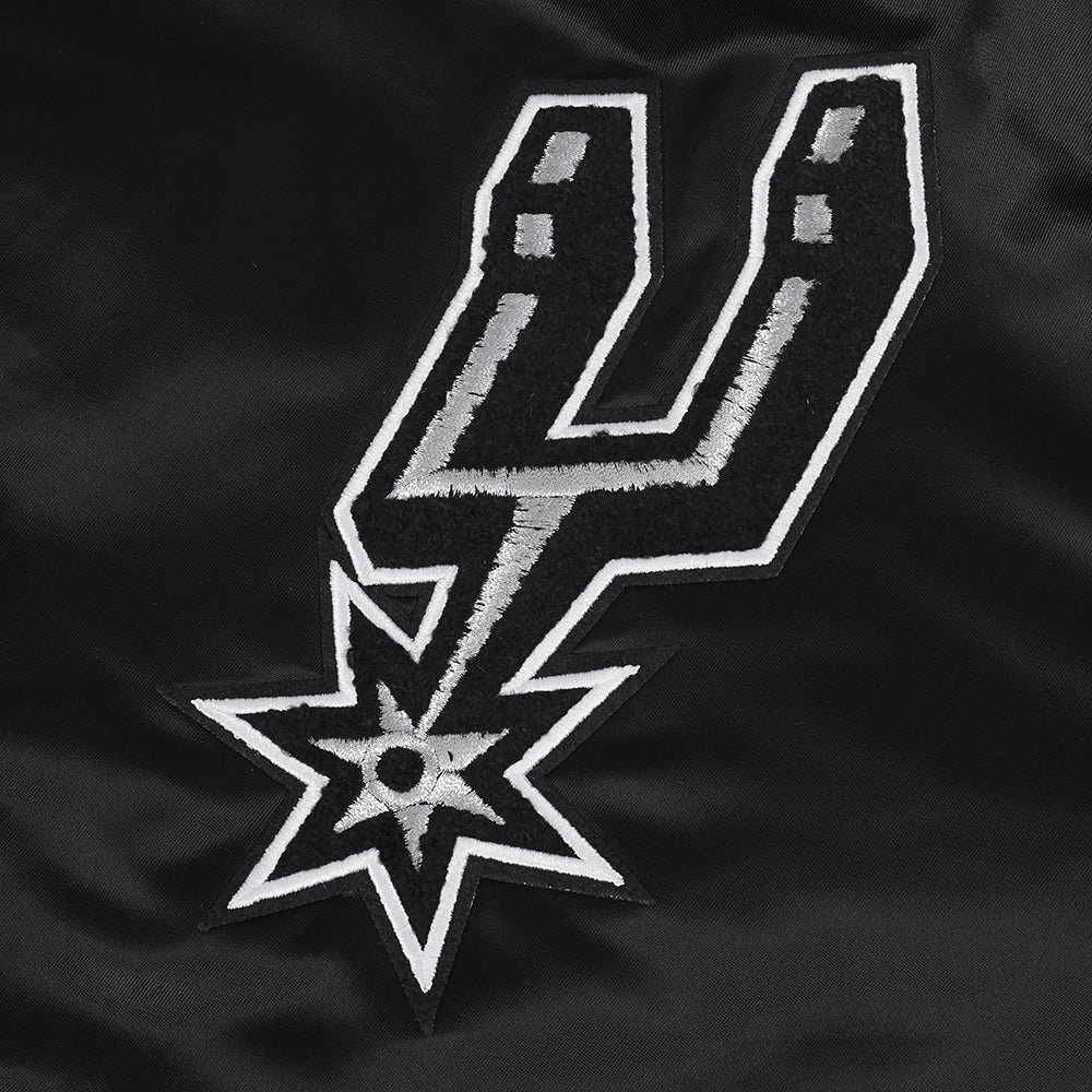 NBA SAN ANTONIO SPURS CITY EDITION 25-26 MEN'S PRO SATIN YD RIB JACKET (BLACK) - Image 7