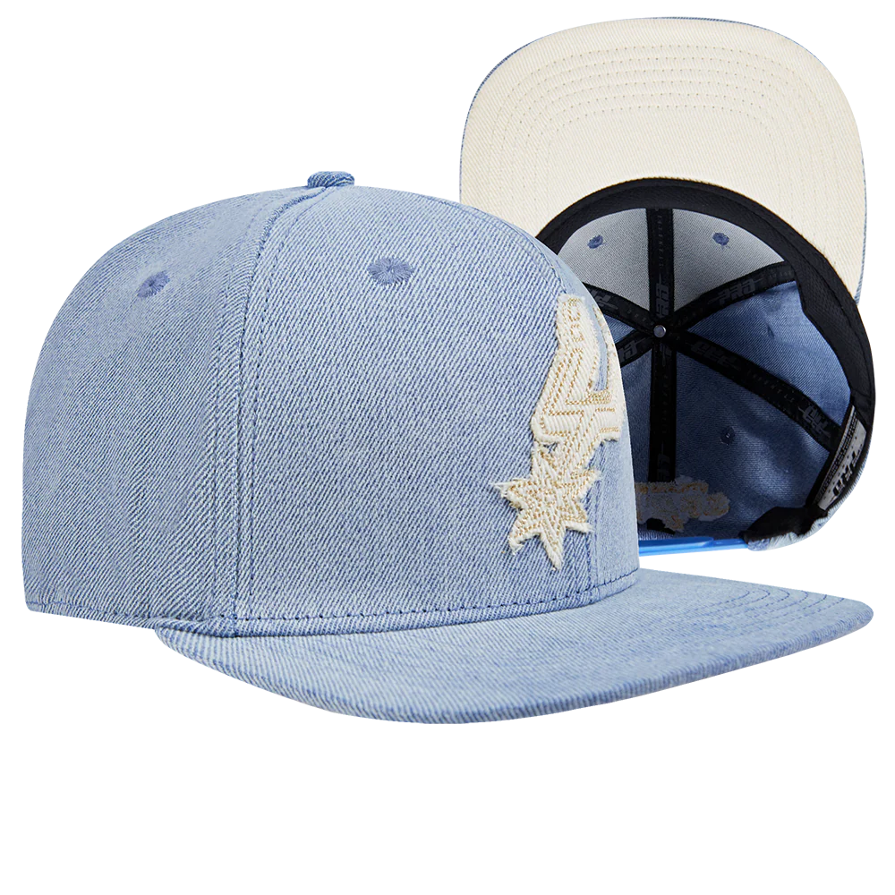 NBA SAN ANTONIO SPURS VARSITY BLUES UNISEX WOOL SNAPBACK HAT (DENIM/LINEN) - Image 8