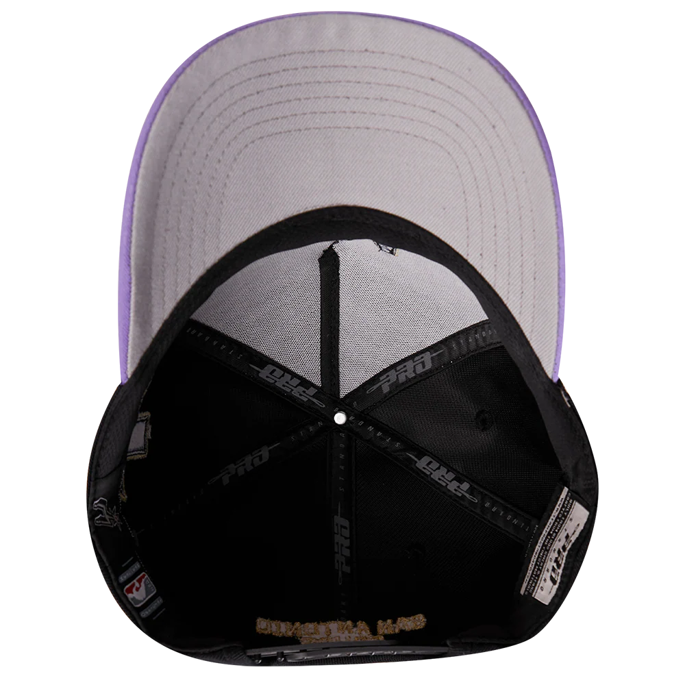 NBA SAN ANTONIO SPURS PASTELLIC 2 TONE PINCH FRONT SNAPBACK HAT (BLACK/PURPLE) - Image 6