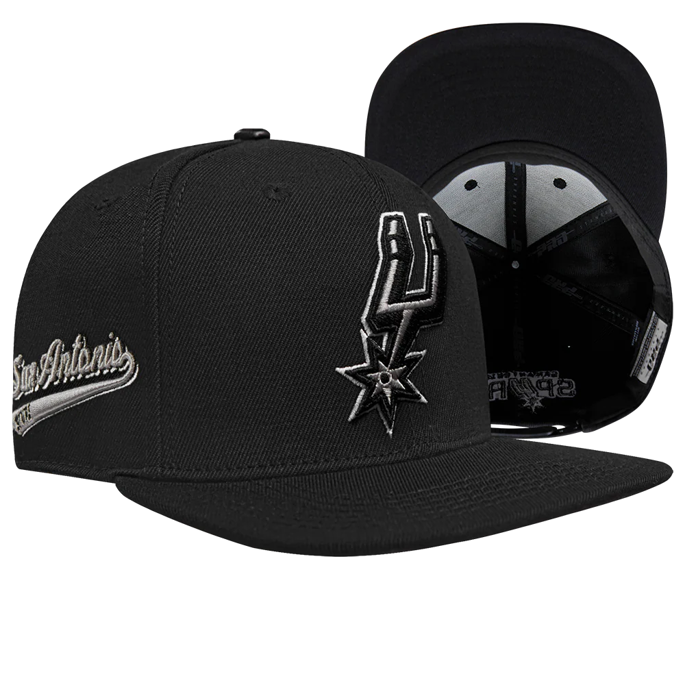 NBA SAN ANTONIO SPURS SCRIPT TAIL WOOL SNAPBACK (BLACK) - Image 8