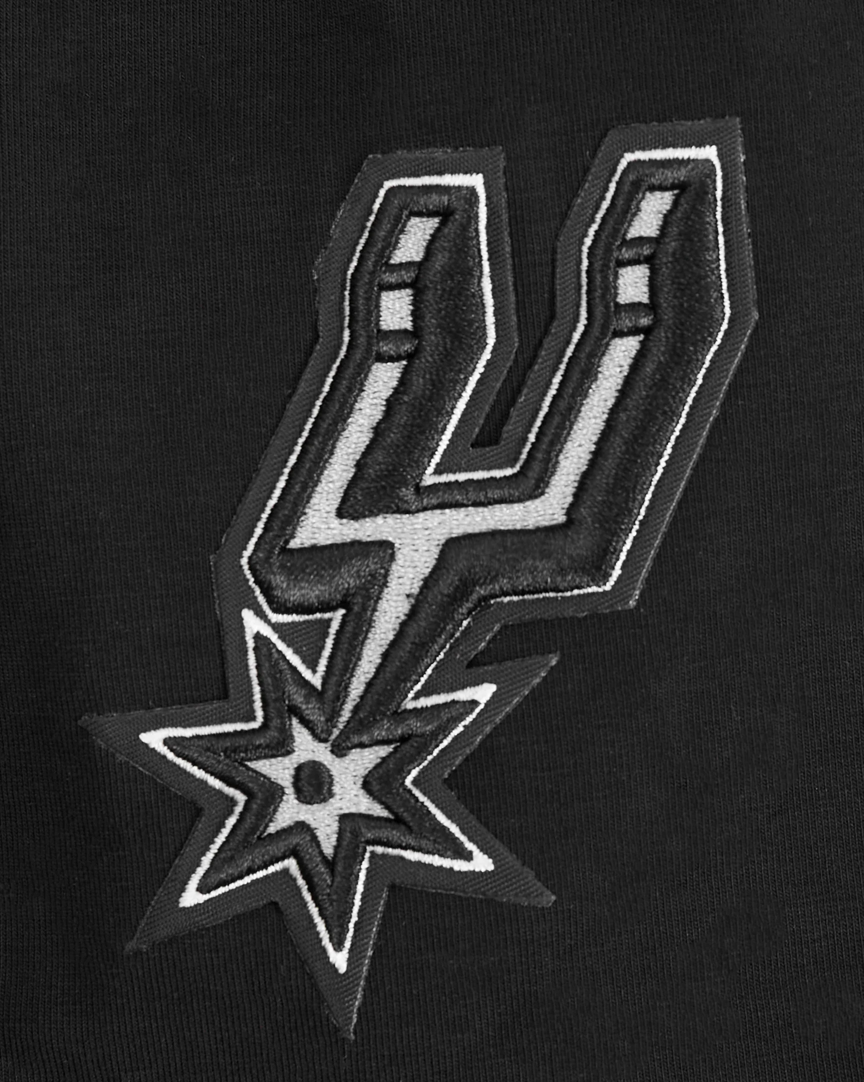 NBA SAN ANTONIO SPURS SCRIPT TAIL WOMEN'S SINGLE JERSEY BOXY TEE (BLACK) - Image 7