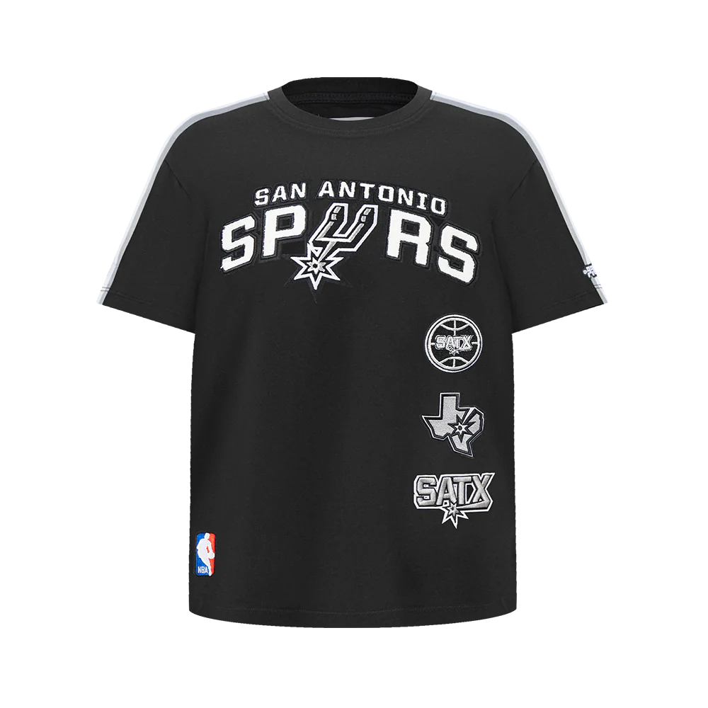 NBA SAN ANTONIO SPURS RETRO CLASSIC SINGLE JERSEY BIG BOYS SINGLE JERSEY TAPING TEE (BLACK/GRAY)