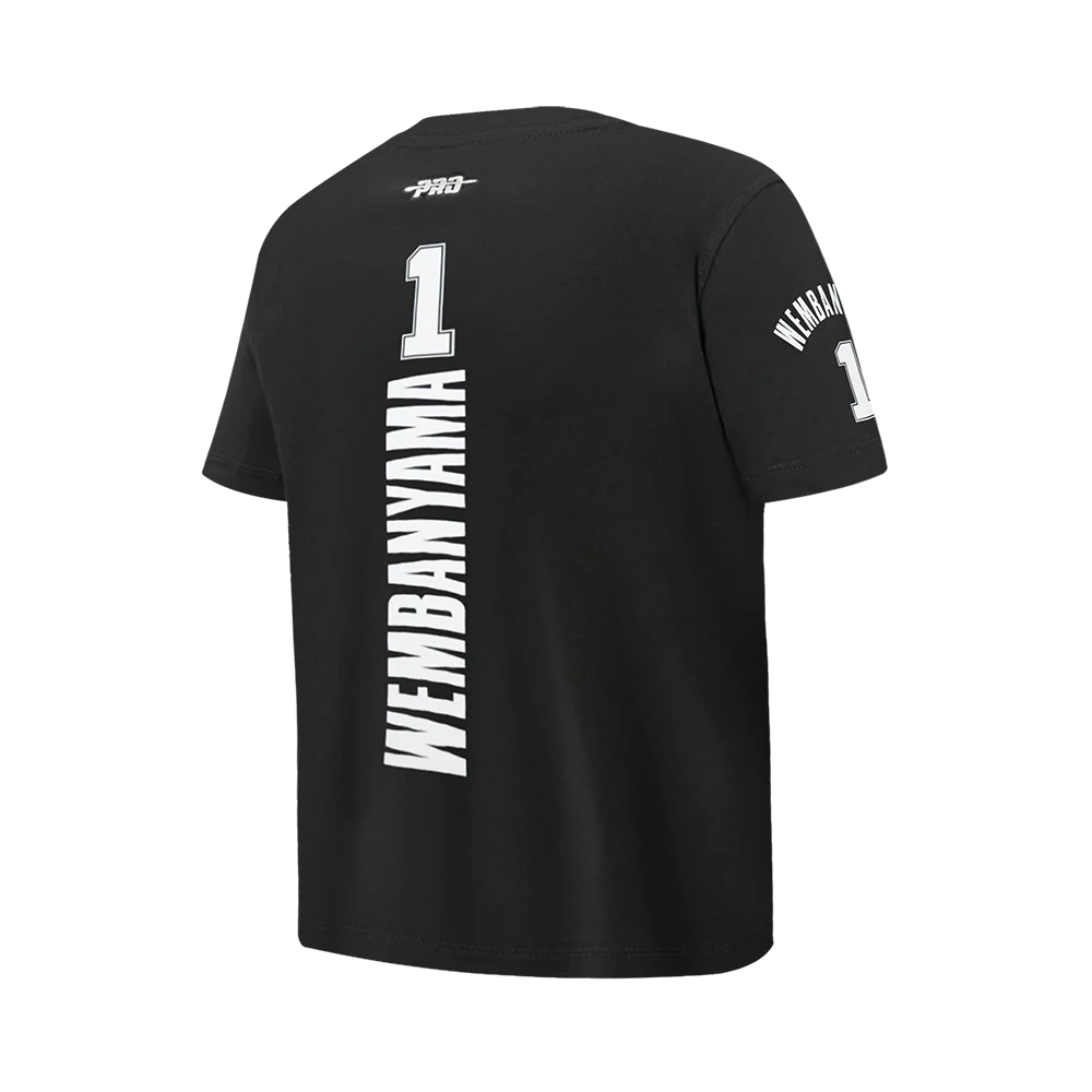 NBA SAN ANTONIO SPURS VICTOR WEMBANYAMA #1 CLASSIC PNN BIG BOY'S SS TEE (BLACK) - Image 4