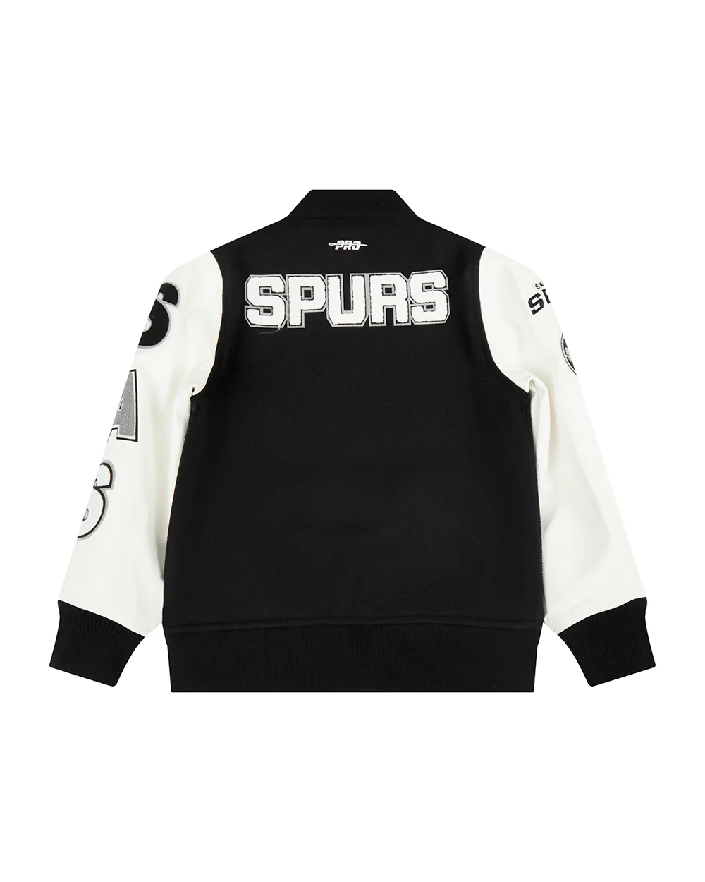 NBA SAN ANTONIO SPURS CLASSIC BIG BOYS WOOL VARSITY JACKET (BLACK/WHITE) - Image 4