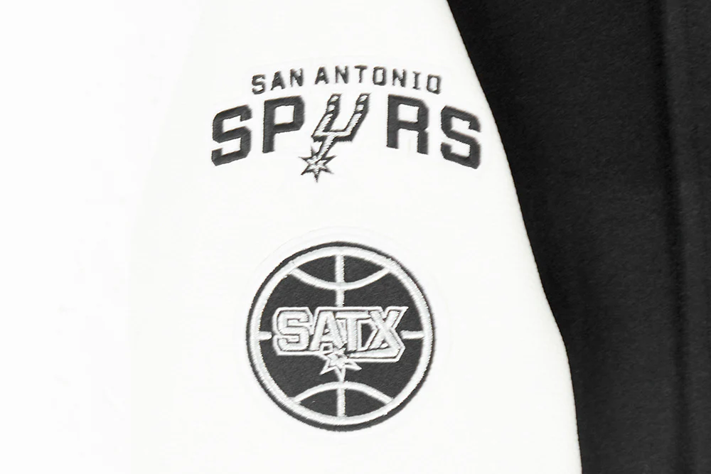NBA SAN ANTONIO SPURS CLASSIC BIG BOYS WOOL VARSITY JACKET (BLACK/WHITE) - Image 6