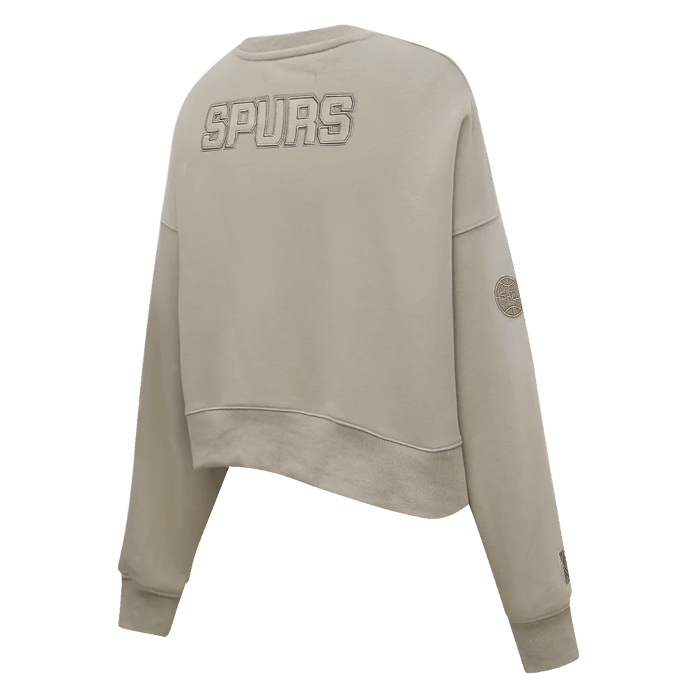 NBA SAN ANTONIO SPURS NEUTRAL WOMEN'S CREWNECK (TAUPE) - Image 4