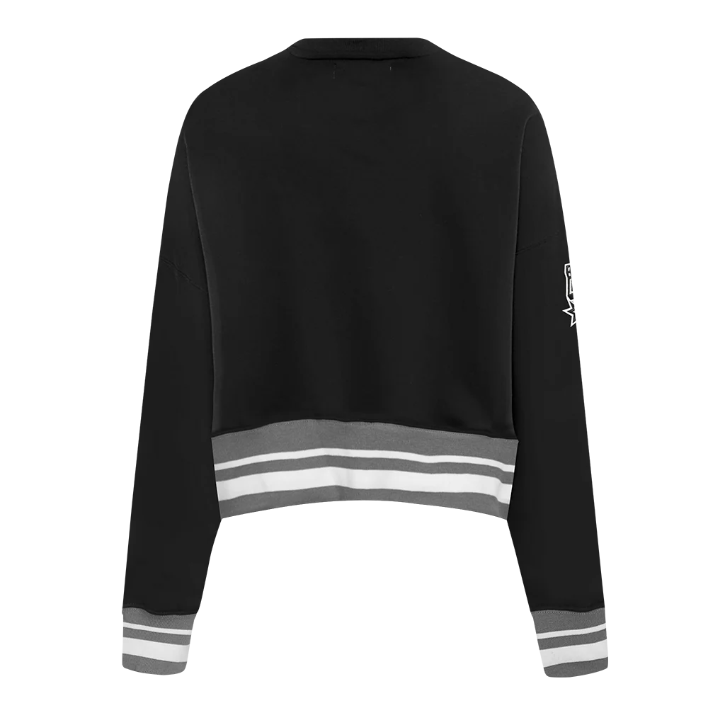 NBA SAN ANTONIO SPURS RETRO CLASSIC WOMEN'S RIB CREWNECK (BLACK/GRAY) - Image 3
