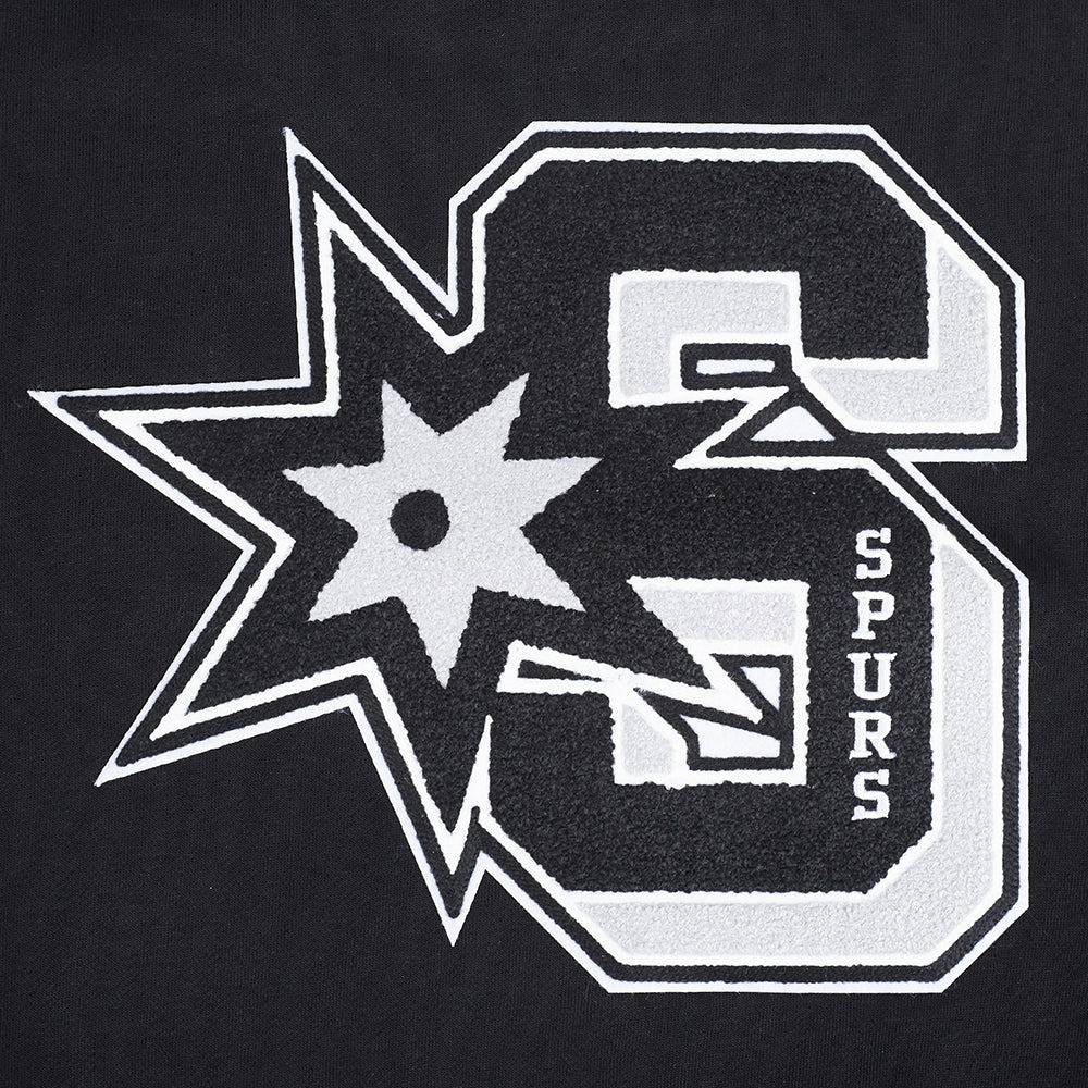 NBA SAN ANTONIO SPURS MASHUP WOMEN'S RIB CREWNECK (BLACK/GRAY) - Image 5