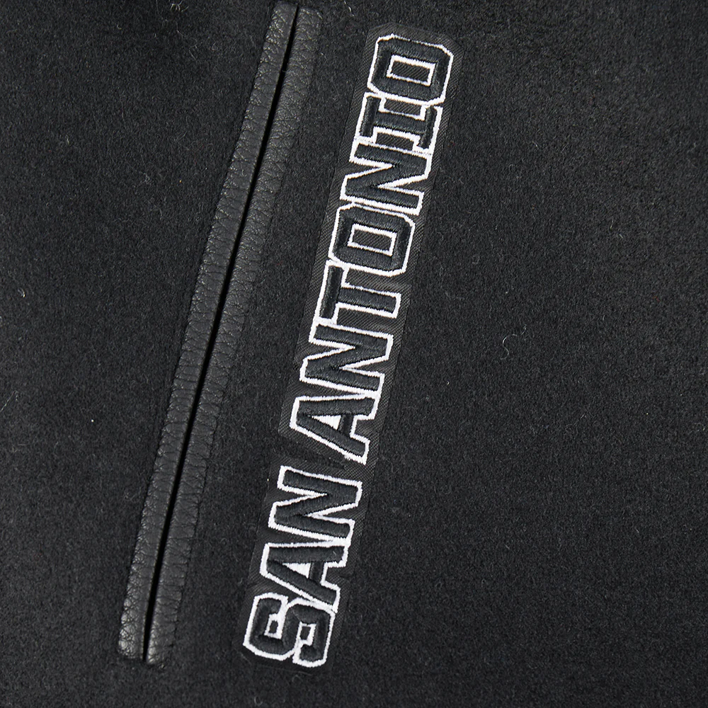NBA SAN ANTONIO SPURS RETRO CLASSIC WOMEN'S RIB WOOL VARSITY JACKET (BLACK/GRAY) - Image 7