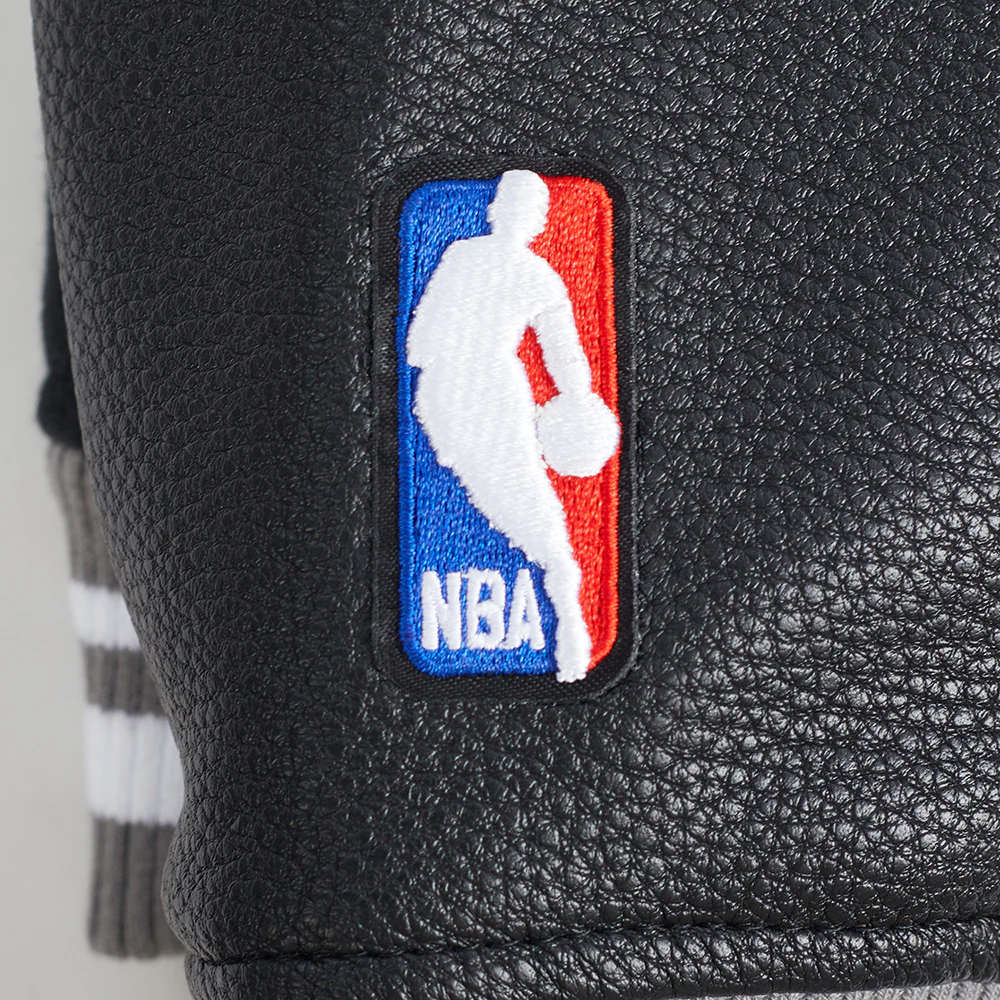 NBA SAN ANTONIO SPURS RETRO CLASSIC LITTLE BOYS RIB WOOL VARSITY JACKET (BLACK/GRAY) - Image 6