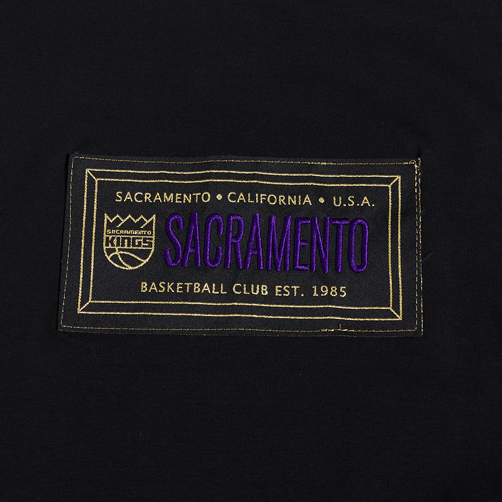 NBA SACRAMENTO KINGS CLUB MEMBER BADGE MEN'S SINGLE JERSEY TEE (BLACK) - Image 5