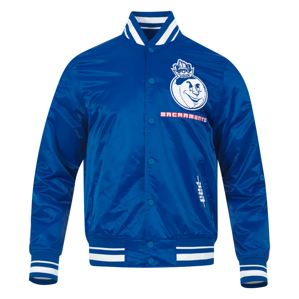 NBA SACRAMENTO KINGS CITY EDITION 24-25 MEN'S RIB SATIN JACKET (DODGER BLUE)