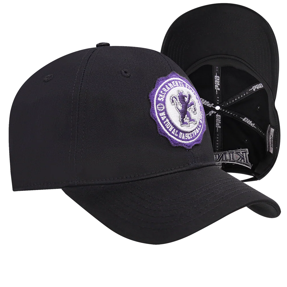 NBA SACRAMENTO KINGS CREST EMBLEM DAD HAT (BLACK) - Image 7