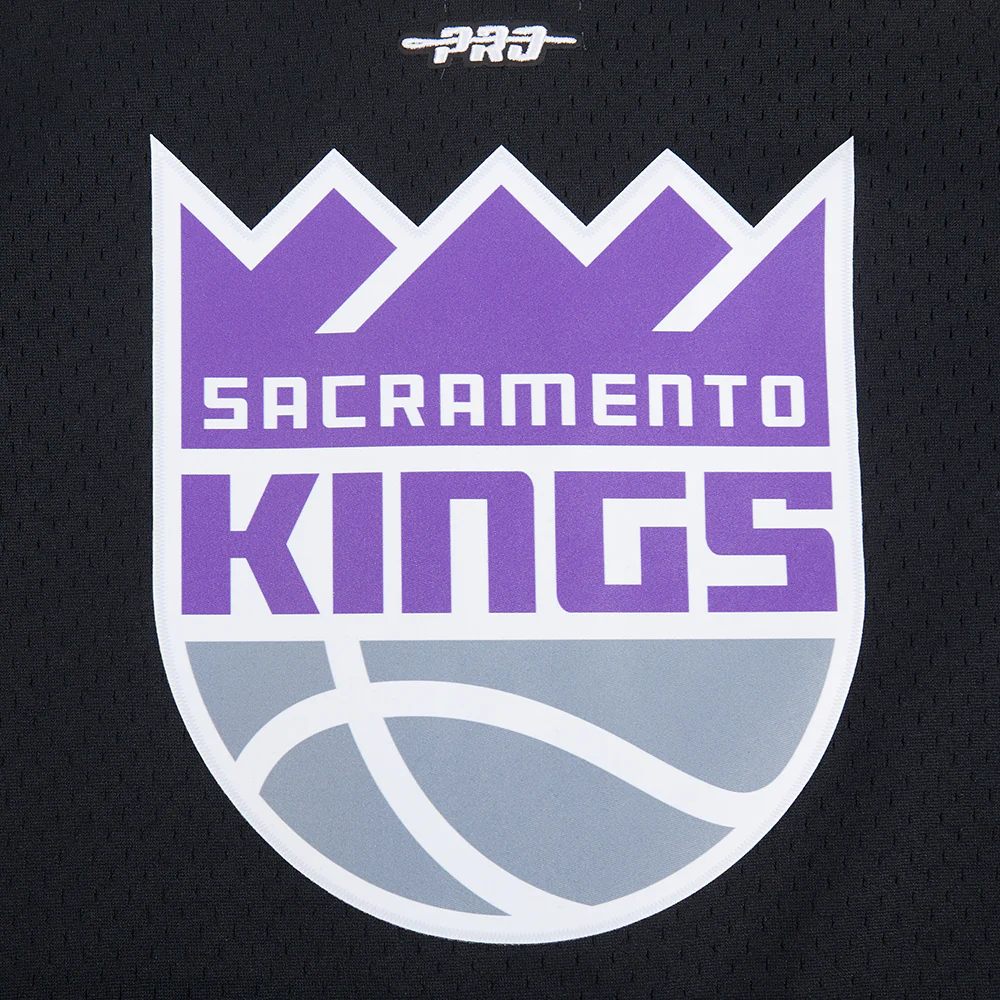 SACRAMENTO KINGS CLASSIC BIG BOY'S MESH BUTTON DOWN SHIRT (BLACK/GRAY) - Image 5