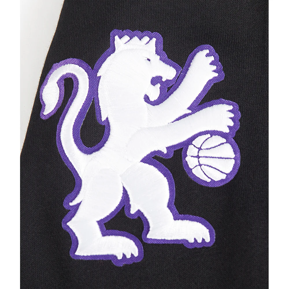NBA SACRAMENTO KINGS RETRO CLASSIC BIG BOYS RIB FLEECE PULLOVER HOODIE (BLACK) - Image 6