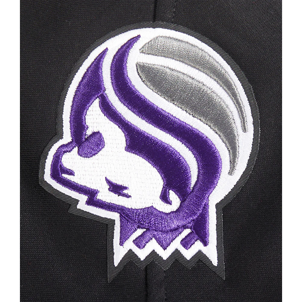 NBA SACRAMENTO KINGS RETRO CLASSIC BIG BOYS RIB FLEECE PULLOVER HOODIE (BLACK) - Image 8