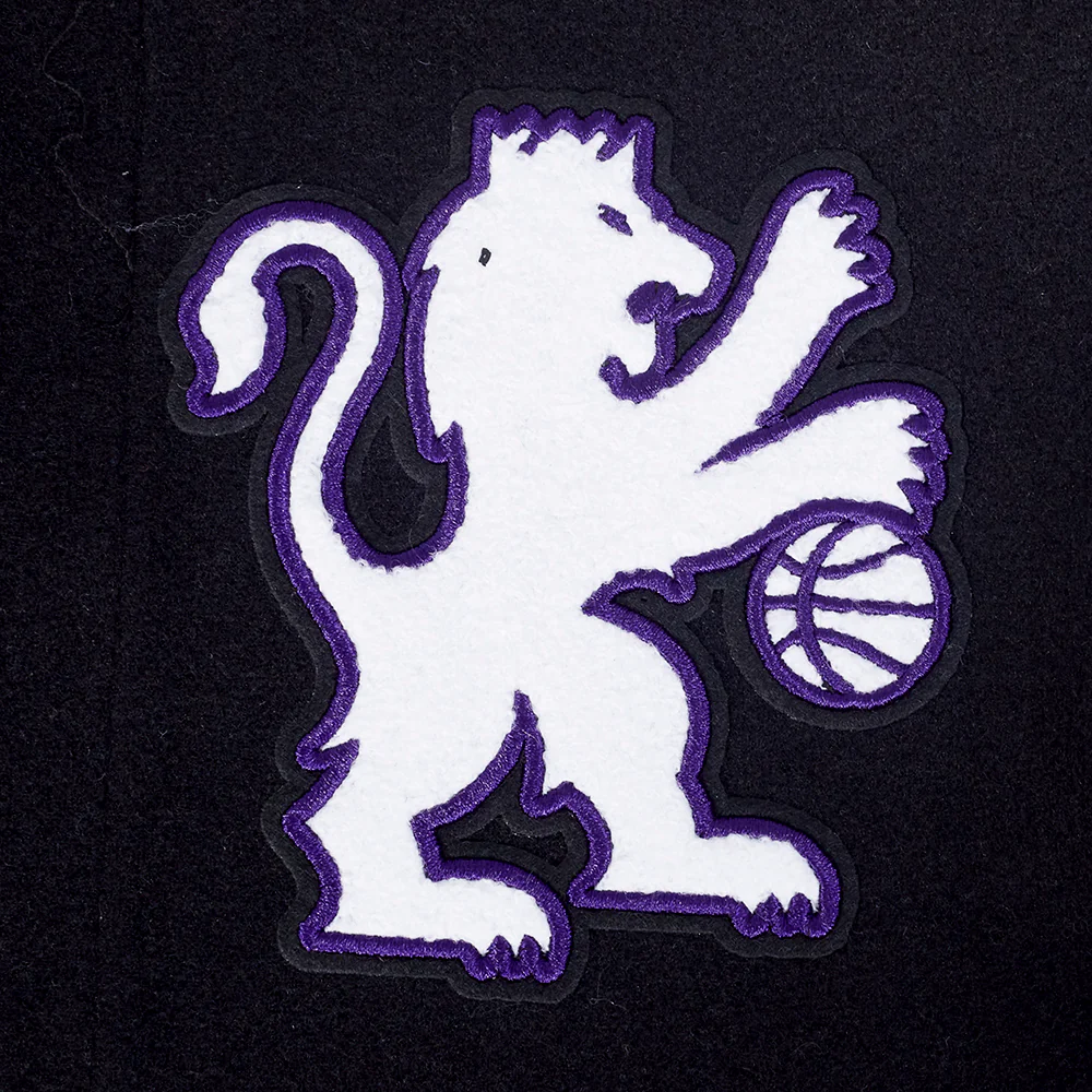 NBA SACRAMENTO KINGS CLASSIC BIG BOYS WOOL VARSITY JACKET (BLACK/WHITE) - Image 5