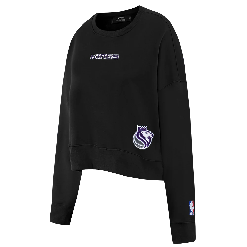 SACRAMENTO KINGS WINGSPAN WOMEN'S FLC CREWNECK (BLACK) - Image 4