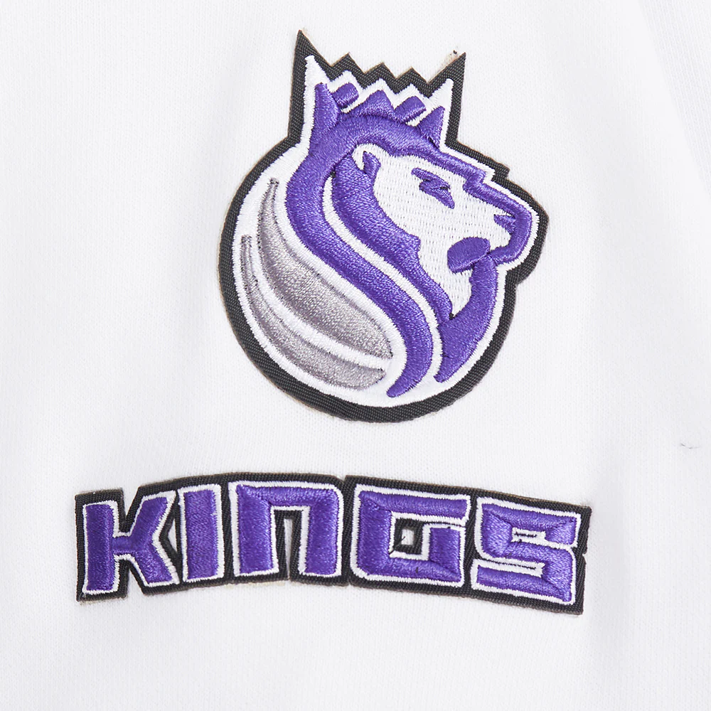 NBA SACRAMENTO KINGS CLASSIC WOMEN'S FLC CROPPED PO HOODIE (WHITE) - Image 5