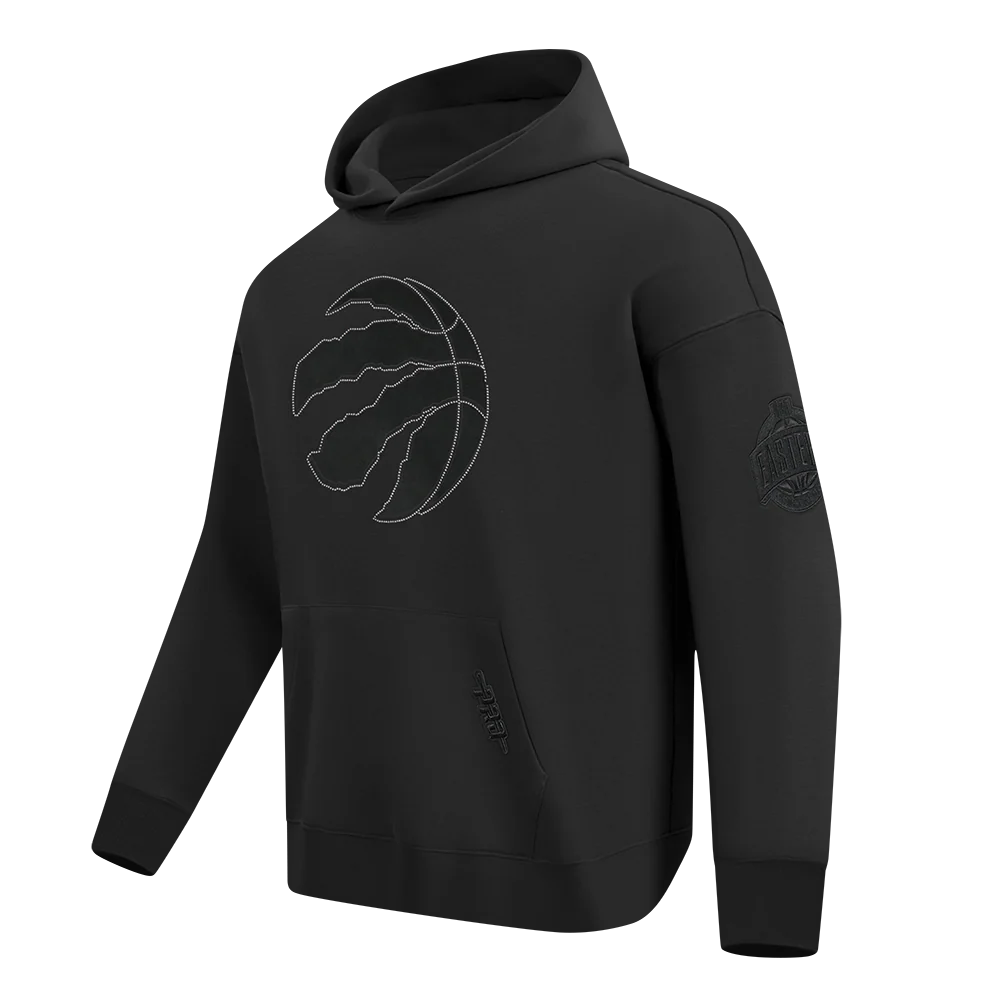 NBA TORONTO RAPTORS BLACKOUT MEN'S DROP SHOULDER FLC PO HOODIE (BLACK) - Image 3