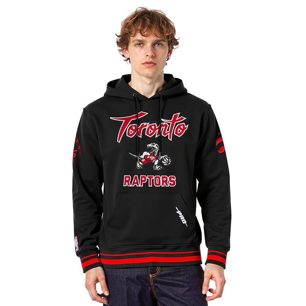 NBA TORONTO RAPTORS CITY EDITION 25-26 MEN'S RIB FLC PO HOODIE (BLACK/RED/BLACK)