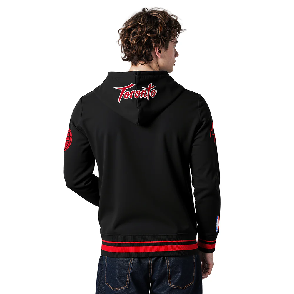 NBA TORONTO RAPTORS CITY EDITION 25-26 MEN'S RIB FLC PO HOODIE (BLACK/RED/BLACK) - Image 2
