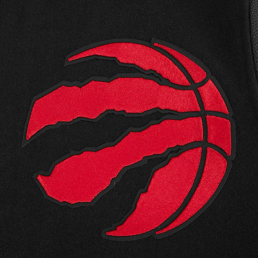NBA TORONTO RAPTORS CITY ARCH MEN'S WOOL VARSITY JACKET (JET BLACK) - Image 5