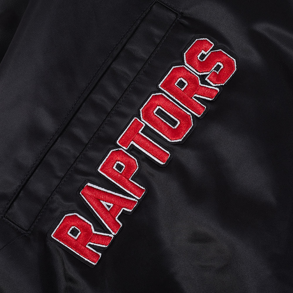 NBA TORONTO RAPTORS CITY EDITION 25-26 MEN'S PRO SATIN YD RIB JACKET (BLACK/RED/BLACK) - Image 6