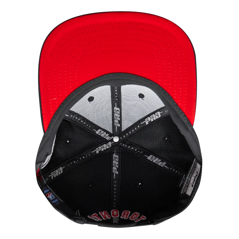 NBA TORONTO RAPTORS RETRO CLASSIC UNISEX LOGO WOOL SNAPBACK HAT (BLACK/RED) - Image 6