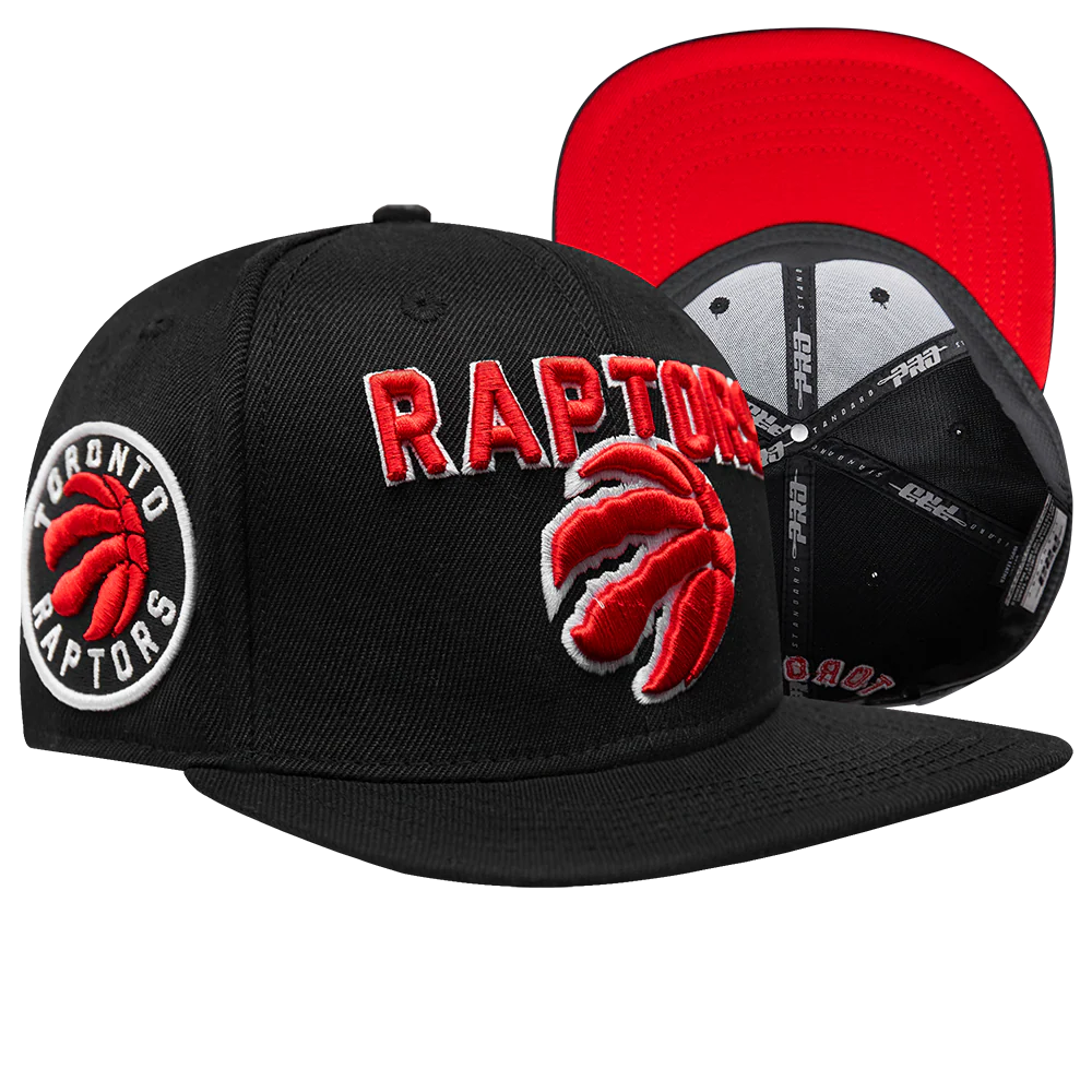 NBA TORONTO RAPTORS RETRO CLASSIC UNISEX LOGO WOOL SNAPBACK HAT (BLACK/RED) - Image 8