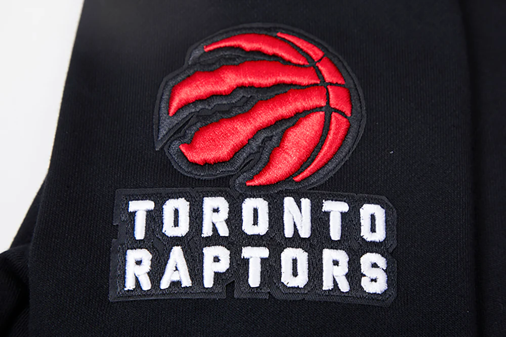 NBA TORONTO RAPTORS CLASSIC WOMEN'S FLEECE CROPPED PULLOVER HOODIE (BLACK) - Image 6