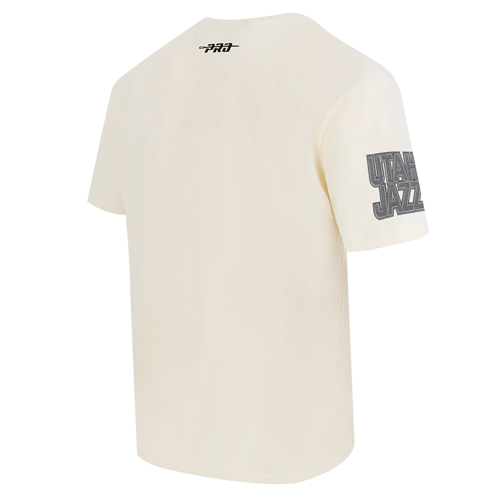 NBA UTAH JAZZ REVERSE FRENCH TERRY MEN'S CJ DROP SHOULDER TEE (EGGSHELL) - Image 4