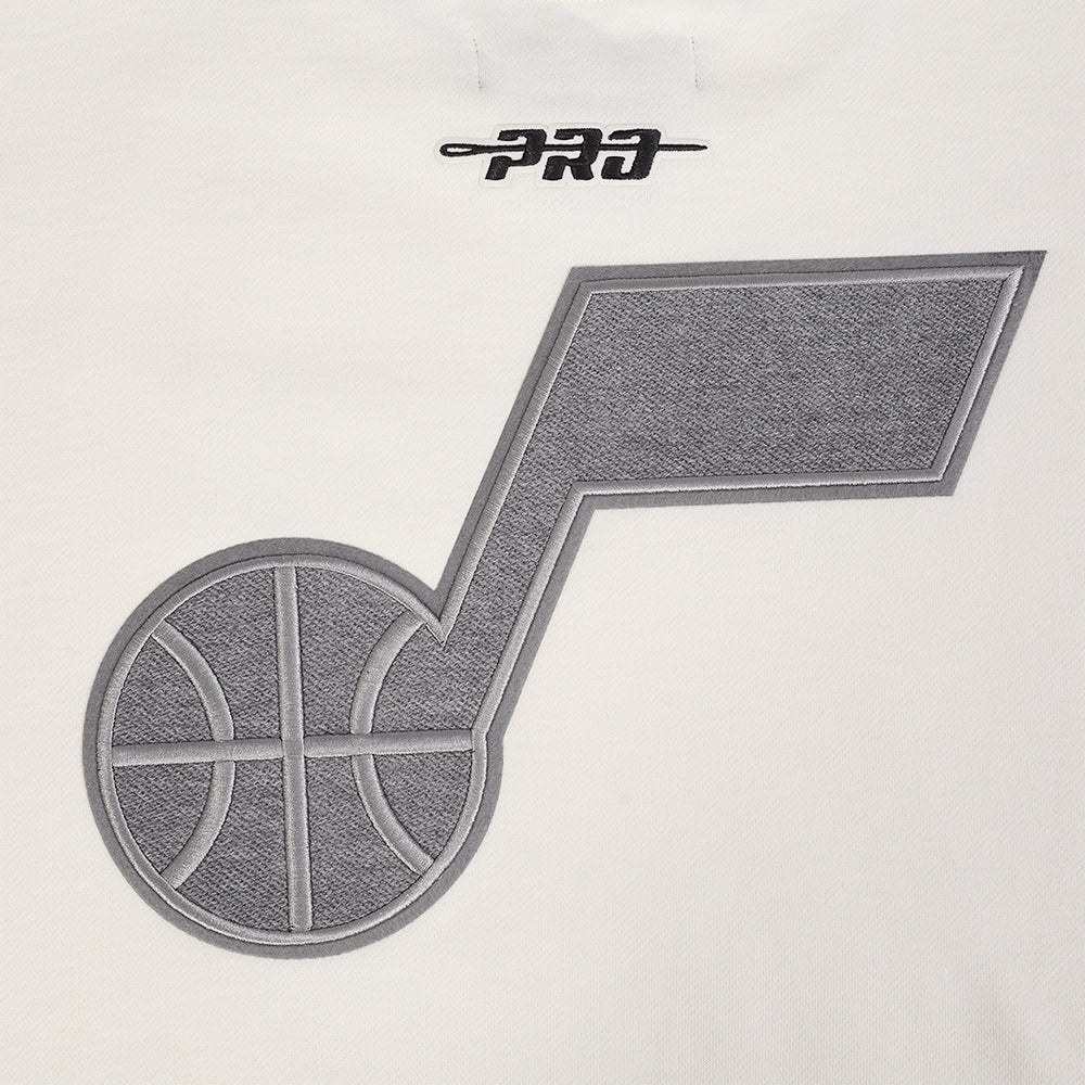 NBA UTAH JAZZ REVERSE FRENCH TERRY MEN'S DROP SHOULDER FLC CREWNECK (EGGSHELL) - Image 5