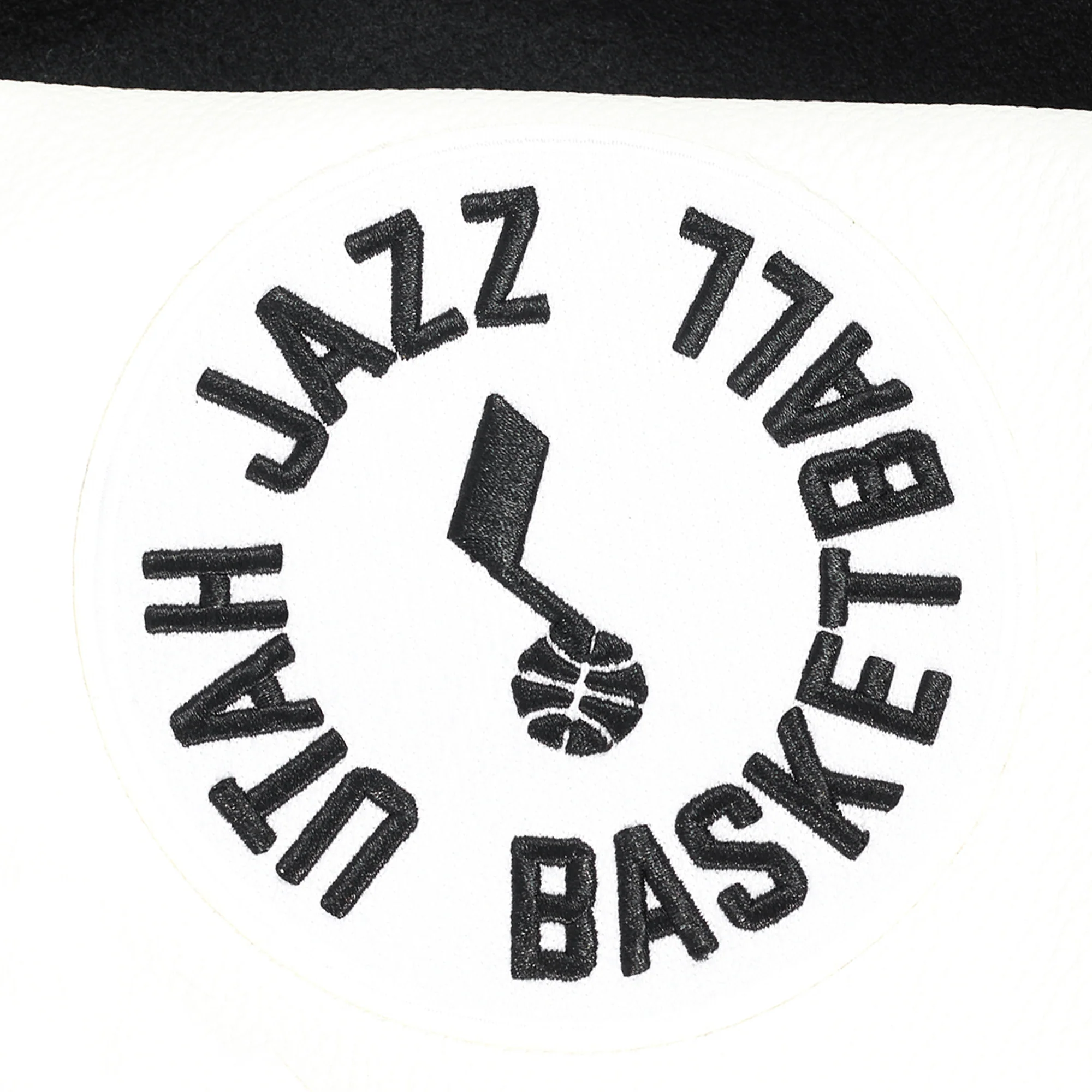 NBA UTAH JAZZ CLASSIC MEN'S WOOL VARSITY JACKET (BLACK/WHITE) - Image 7