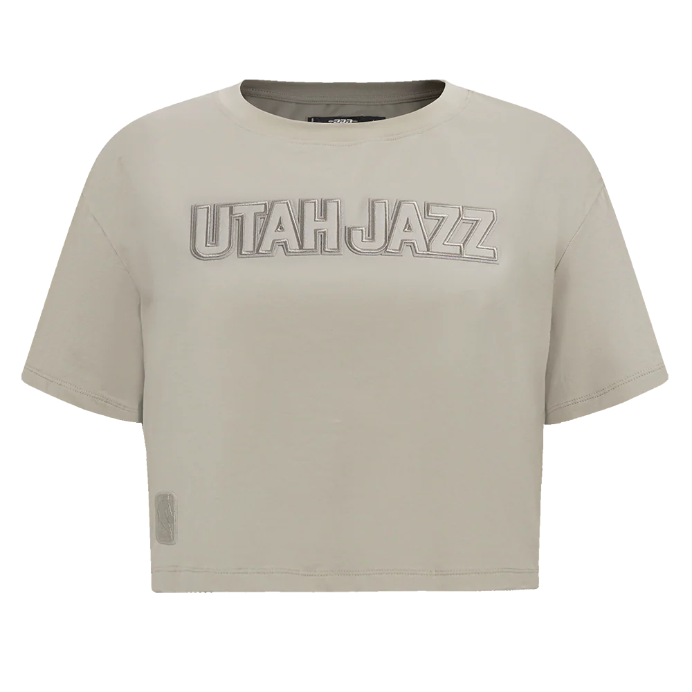NBA UTAH JAZZ NEUTRAL SINGLE JERSEY BOXY TEE (TAUPE)