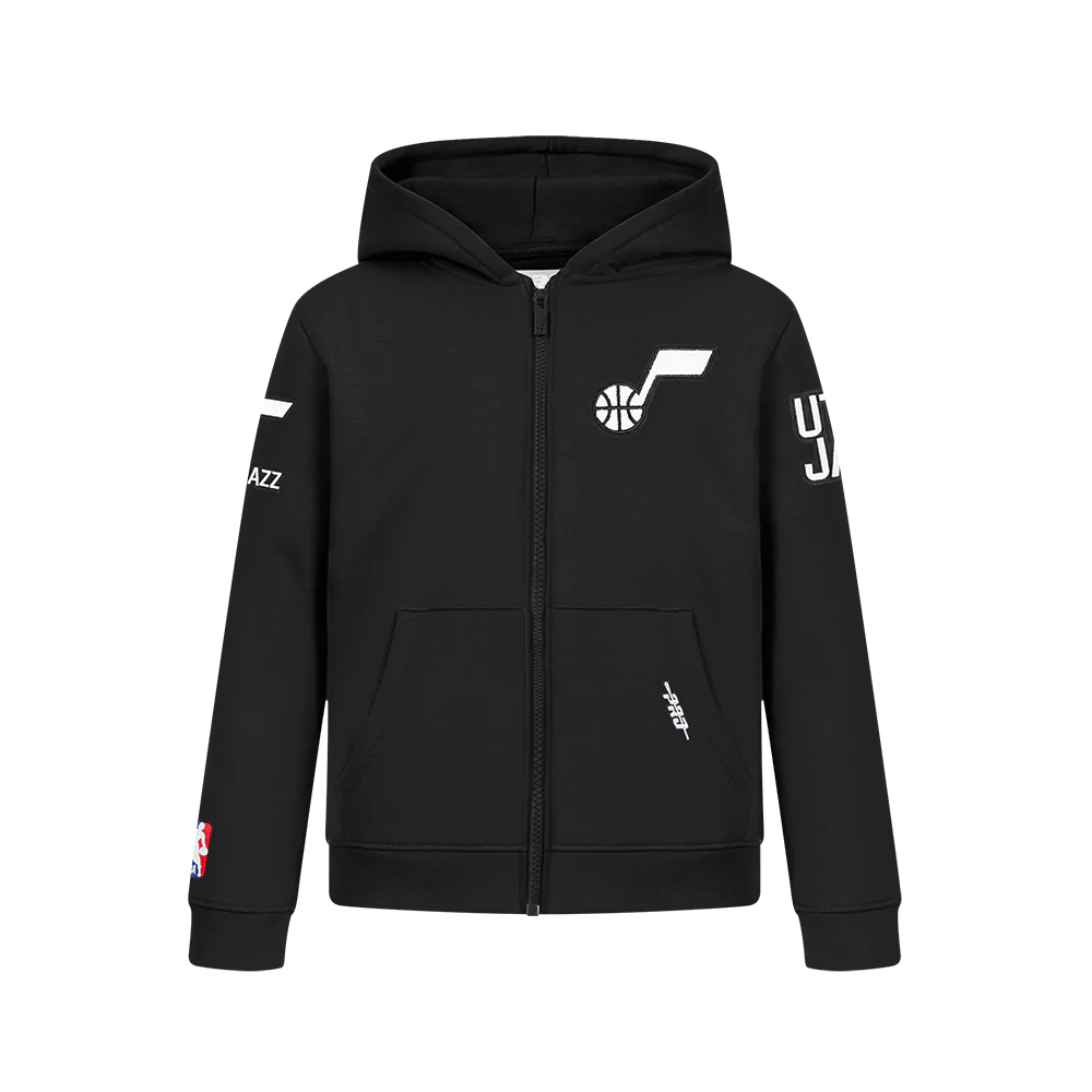 NBA UTAH JAZZ CLASSIC BIG BOYS FLC FZ PO HOODIE (BLACK)