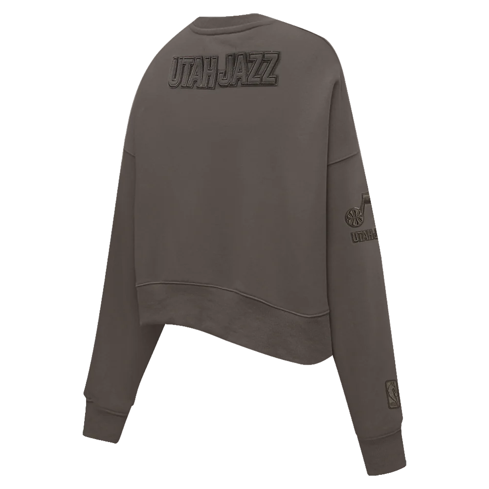 NBA UTAH JAZZ NEUTRAL FLEECE CREWNECK (DARK TAUPE) - Image 3