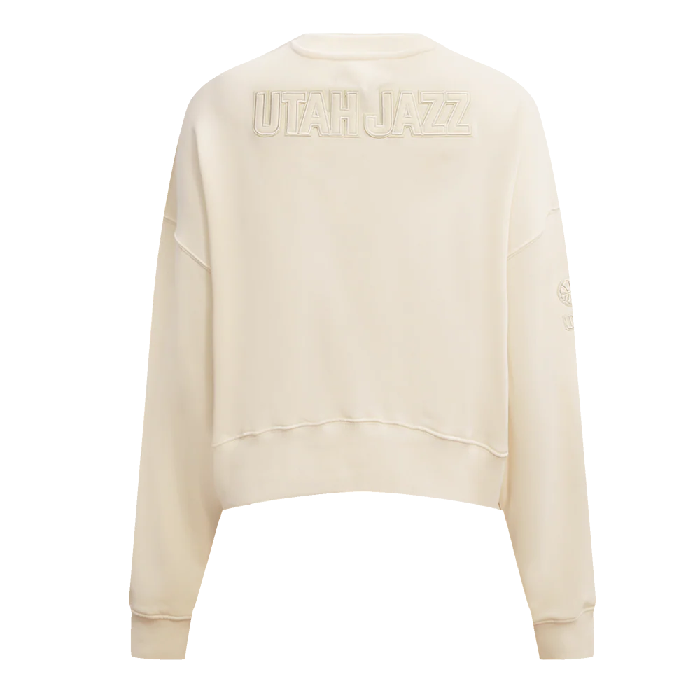 NBA UTAH JAZZ NEUTRAL FLEECE CREWNECK (EGGSHELL) - Image 4