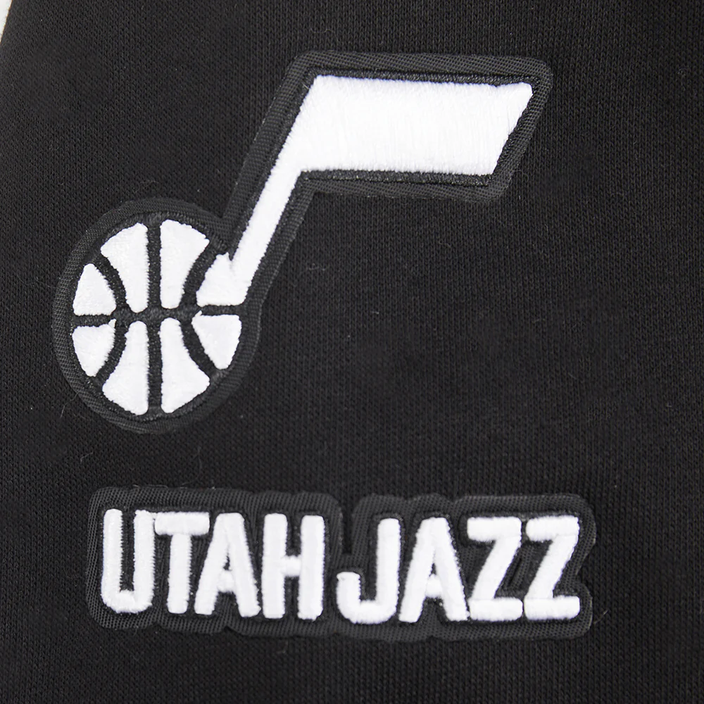 NBA UTAH JAZZ RETRO CLASSIC LITTLE BOYS RIB FLEECE PULLOVER HOODIE (BLACK) - Image 7