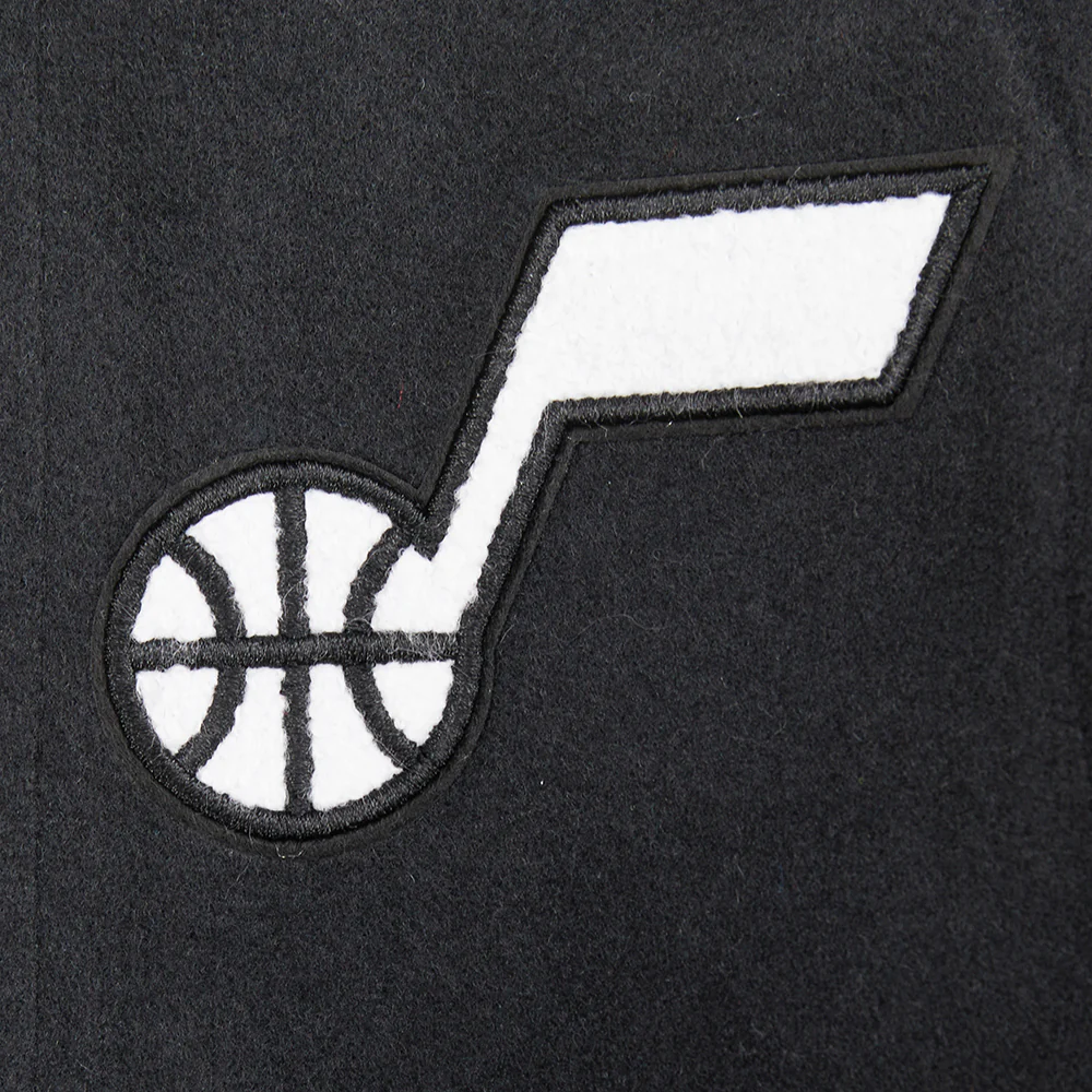 NBA UTAH JAZZ CLASSIC LITTLE BOYS WOOL VARSITY JACKET (BLACK/WHITE) - Image 5