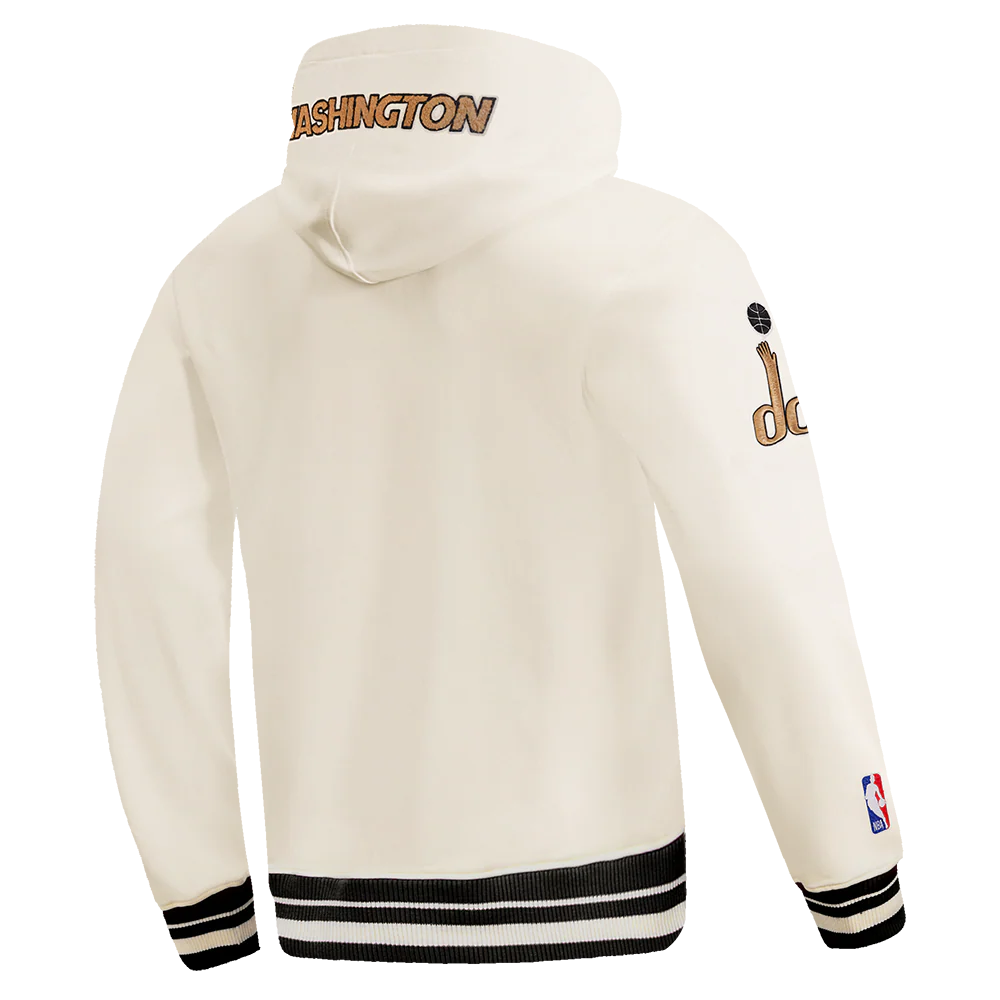 NBA WASHINGTON WIZARDS CITY EDITION 25-26 MEN'S RIB FLC PO HOODIE (EGGSHELL/ BLACK) - Image 4
