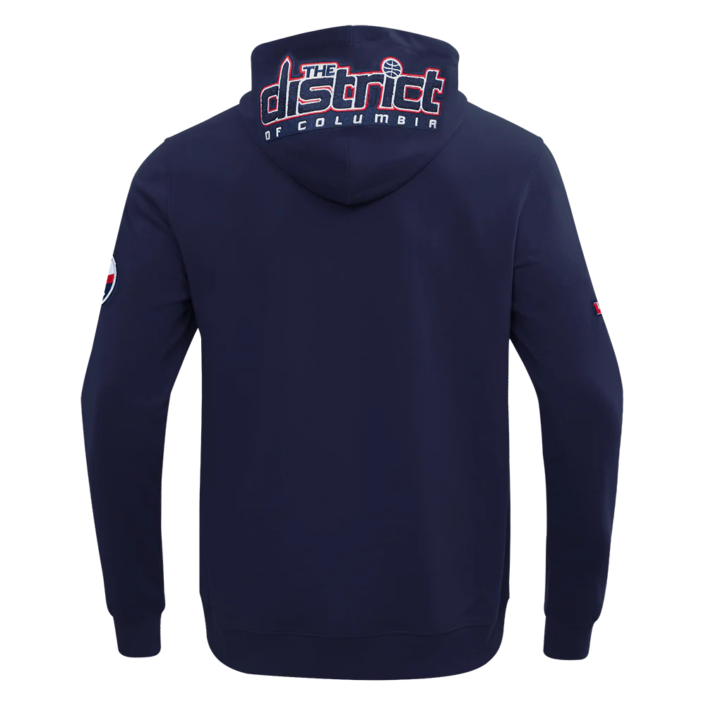NBA WASHINGTON WIZARDS CLASSIC CHENILLE MEN'S DK FULL ZIP PULLOVER HOODIE (MIDNIGHT NAVY) - Image 3